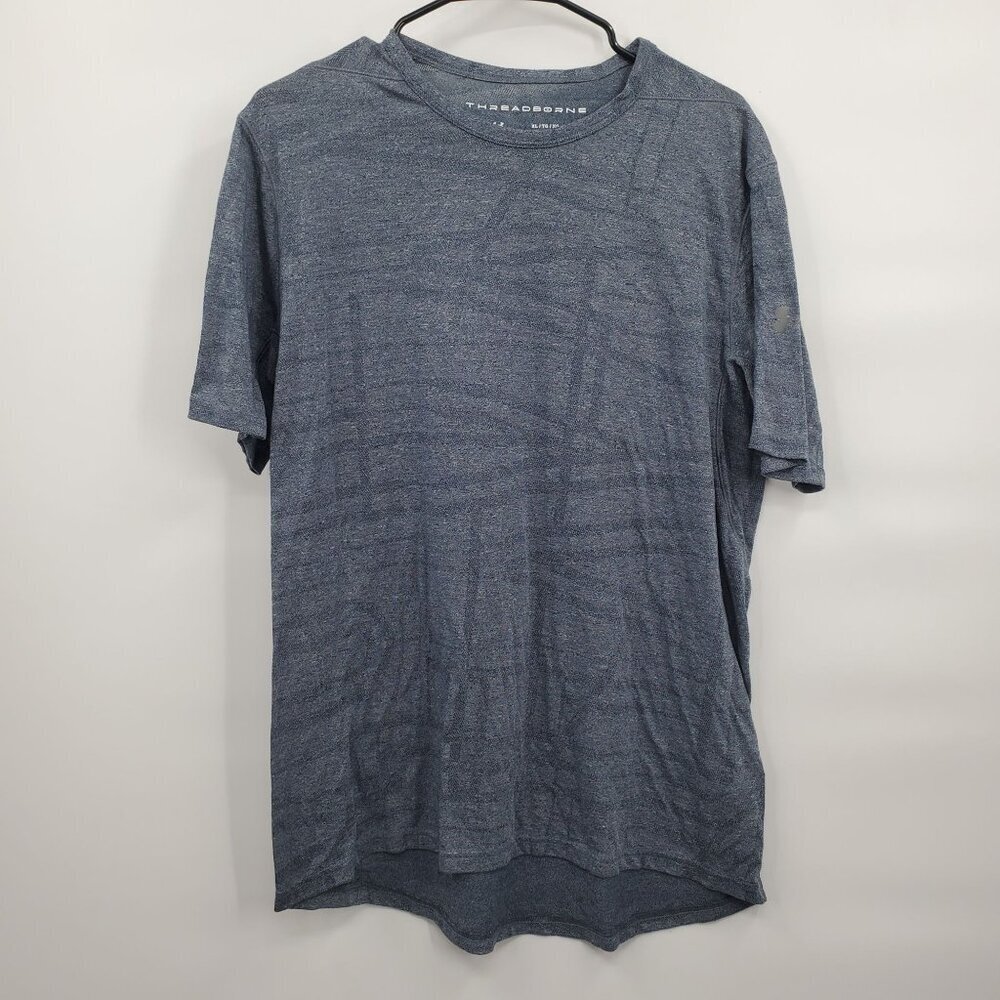 Under Armour Threadborne Fitted Headgear Shirt Top Men Size XL Short Sleeve